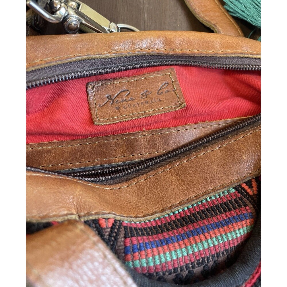 Nena & Co. Small Convertible Day Bag Huipil Leather CDB Boho Multi Backpack EUC - Picture 7 of 8